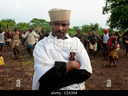 Kael new year celebration in Bodi tribe, Hana Mursi, Omo Valley Ethiopia Stock Photo