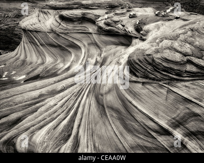 Sandtone formation in North Coyote Buttes, The Wave. Paria Canyon Vermillion Cliffs Wilderness. Utah/Arizona Stock Photo