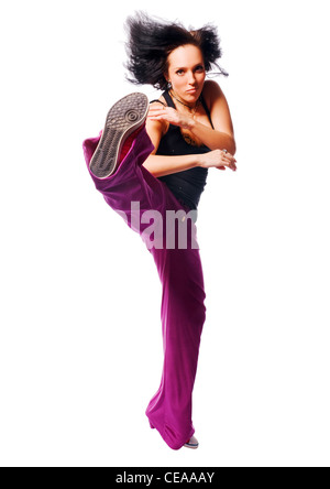 Beautiful dancer isolated on white Stock Photo