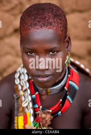 Hamer Beautiful Traditionally Dressed Hamer Tribe Woman Posing In Front ...