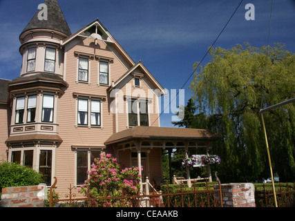 Old Victorian house, now a bed & Breakfast, 19th century home, Port Townsend, Pacific Northwest, Washington  Stock Photo