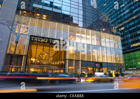 Fifth Avenue Traffic in front of Trump Tower, New York Stock Photo