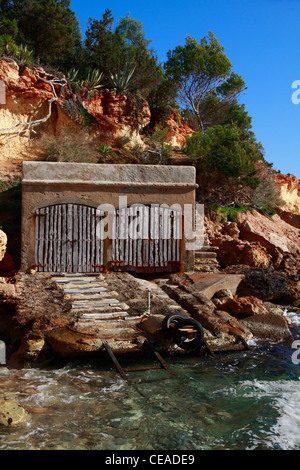 Typical Ibizan boat garage, general view Stock Photo