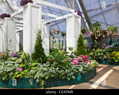 Glasshouse in the Ballarat Botanical Gardens. Stock Photo