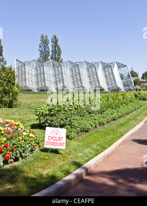 Glasshouse in the Ballarat Botanical Gardens. Stock Photo