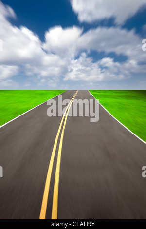 speed road with cloudy background Stock Photo