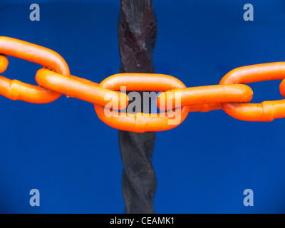 fence and metal chain Stock Photo