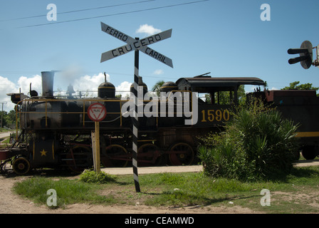 old train on the railway station of Valle de los Ingenios Stock Photo