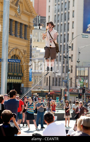 Juggler in Federation Square melbourne victoria australia Stock Photo