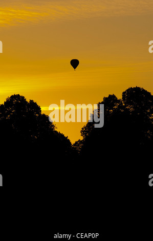 Hot Air Balloon at sunset Stock Photo