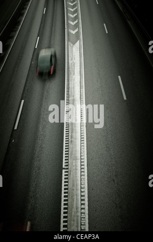 One car on a Freeway Stock Photo