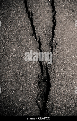 Broken asphalt Stock Photo