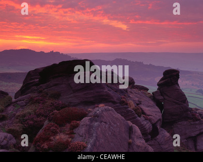 Looking towards Ramshaw Rocks from The Roaches, Peak District National Park, Staffordshire, England Stock Photo