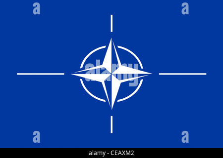 Flags of the NATO - North Atlantic Treaty Organization. Stock Photo