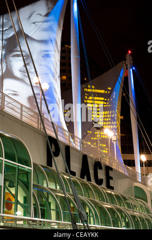 Canada Place by night, East convention center, in Vancouver, British Columbia, Canada 2011 Stock Photo