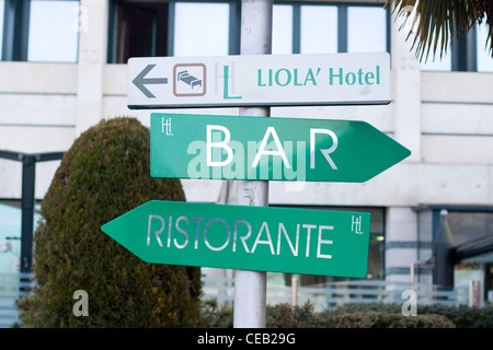 Tourist information sign on the  streets of Rome Italy Stock Photo