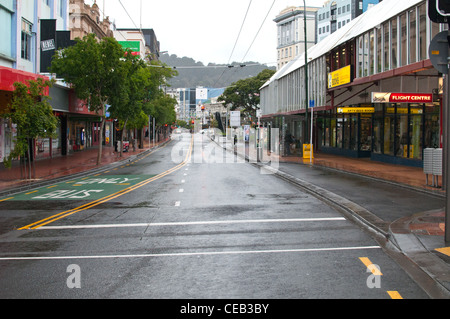 Manners Street after business hours, Te Aro, Wellington, New Zealand. Stock Photo