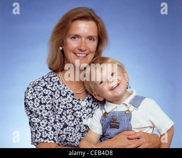 Mother and child in studio shoot, Berkshire, England, United Kingdom Stock Photo