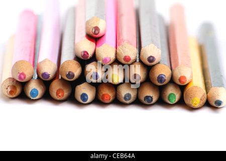 Some colored pencils isolated on the white background Stock Photo