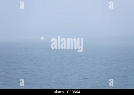 Flamborough lighthouse and Bempton cliffs from Filey Brigg, North Yorkshire. Stock Photo