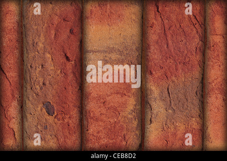 background from red rough bricks put vertical Stock Photo
