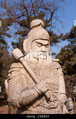 The Sacred or Spirit Way leading to the Ming Tombs outside Beijing, China. Stock Photo