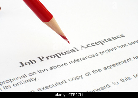 job proposal acceptance Stock Photo