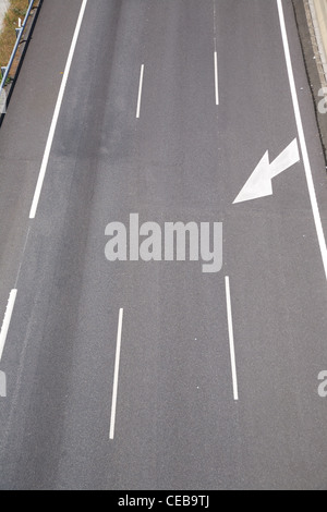three lanes highway next Vigo city in Galicia Spain Stock Photo