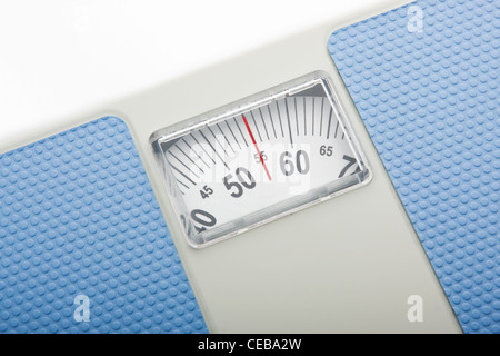 Bathroom scales isolated against a white background Stock Photo