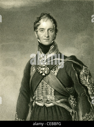 1830 engraving of Field Marshal Henry William Paget, 1st Marquess of Anglesey. Stock Photo