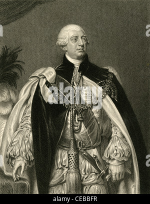 1830 engraving of King George III (George William Frederick). Stock Photo
