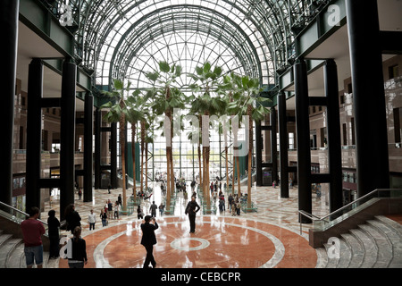 The Winter Garden attracts tourists, NYC Stock Photo
