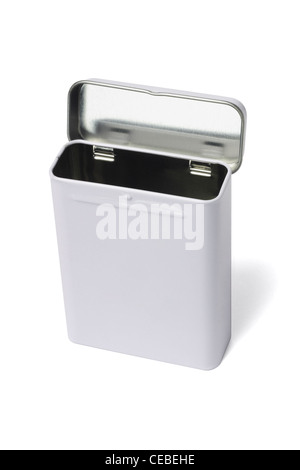 Rectangular Shape Metal Container Standing on White background Stock Photo