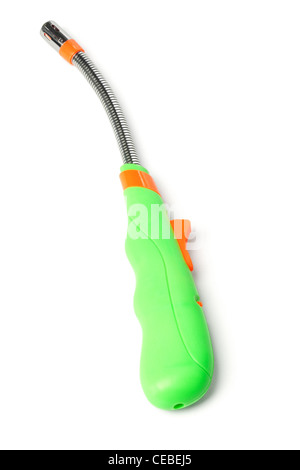 Colorful Plastic Gas Lighter on White Background Stock Photo