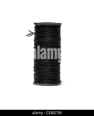 black threads are isolated on a white background Stock Photo