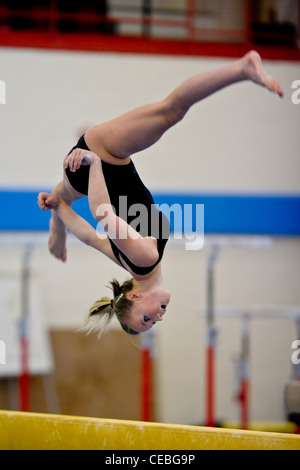 Laura Edwards Great Britain Squad Gymnast pictured training with the National Squad at Lilleshall National Sports Centre. Stock Photo