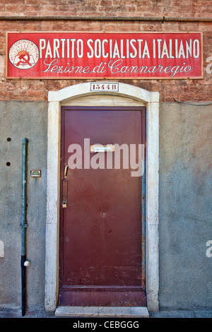 Local office of the Italian Socialist Party, Cannaregio, Venice, Italy Stock Photo