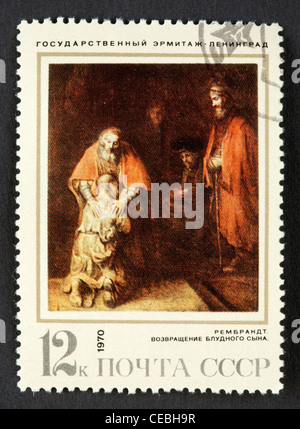 Soviet postage stamp Stock Photo
