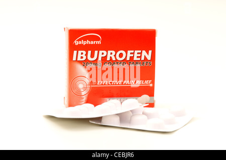 Ibuprofen 200mg Coated Tablets. Stock Photo