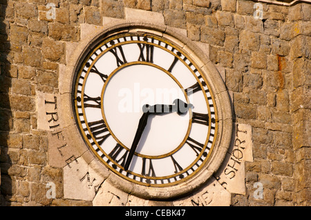 Close Up Of The Clock On The Christ Church Clock Tower Sandgate Road Folkestone Kent UK Stock Photo