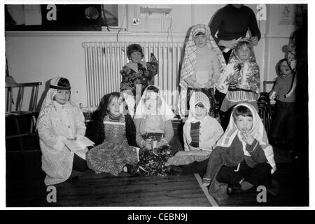 Children dressing up in traditional Christmas school play at newport primary school Stock Photo