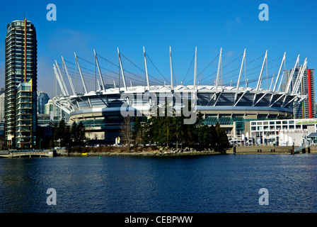 BC Place Stadium new renovated retractable roof False Creek waterfront Vancouver Stock Photo