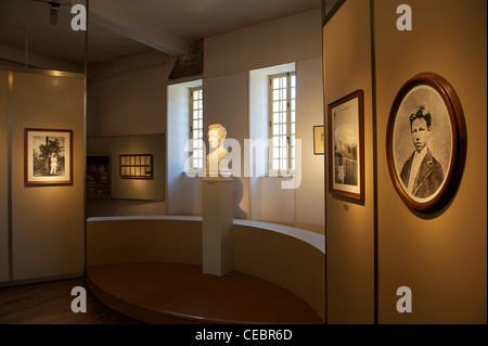 Arthur Rimbaud portraits shown in the Rimbaud museum of Charleville-Mezieres, capital of Champagne-Ardenne in France Stock Photo