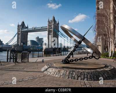 Tower Bridge, viewed from St Katherine Dock, London Stock Photo