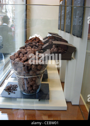 Belgium chocolates on sale in Brussels Stock Photo