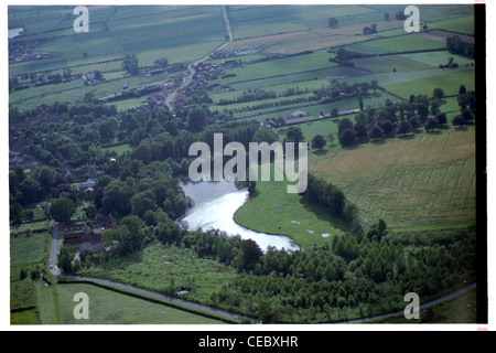 Oblique aerial view of North Cave village in east Yorkshire, looking west, taken from a height of around 2500ft Stock Photo