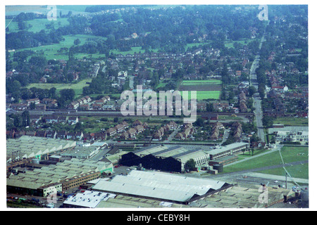 Oblique aerial view of Brough in east Yorkshire, looking north, taken from a height of around 1500ft with BAE systems complex Stock Photo