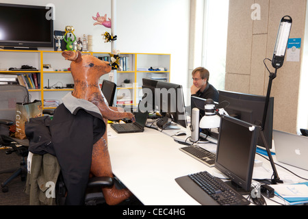 Employee in an office at the Skype Worldwide Headquarters, Tallinn, Estonia Stock Photo