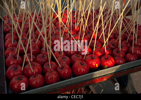 Toffee Apples For Sale on a Cairo Street Stall Stock Photo