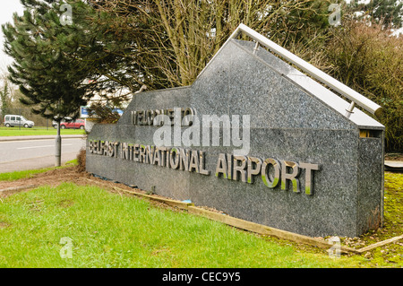Welcome to Belfast International Airport Stock Photo